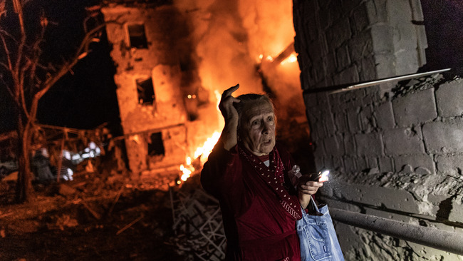 Aftermath of a Russian attack in Kramatorsk, Ukraine