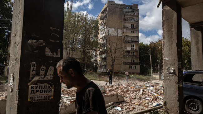 Aftermath of Russian airstrike in Kramatorsk