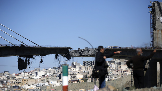 Bridge sections destroyed in strike near Tehran