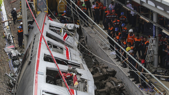 Death toll from train crash in Indonesia’s West Java rises to 14