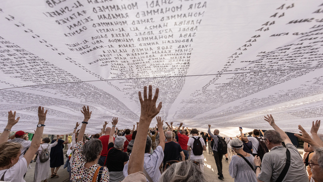 Demonstration in memory of Palestinian children victims in Milan