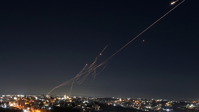 Iranian missiles over West Bank sky