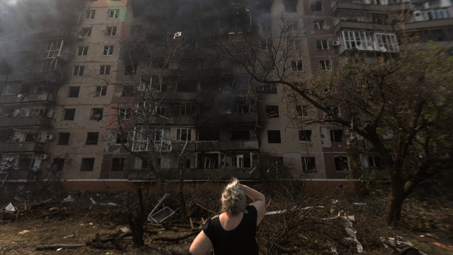 Russian airstrike on Kramatorsk, Ukraine