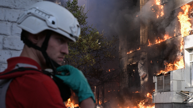 Russian drone attacks in Kyiv